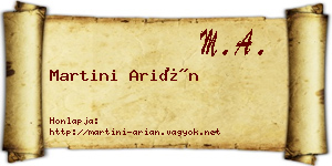 Martini Arián névjegykártya